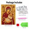 5D Framed Pearl Painting Kit Virgin Mary and Child Pattern Sparkling Bead Art Canvas Ready to Display Romantic Home Decor Gift