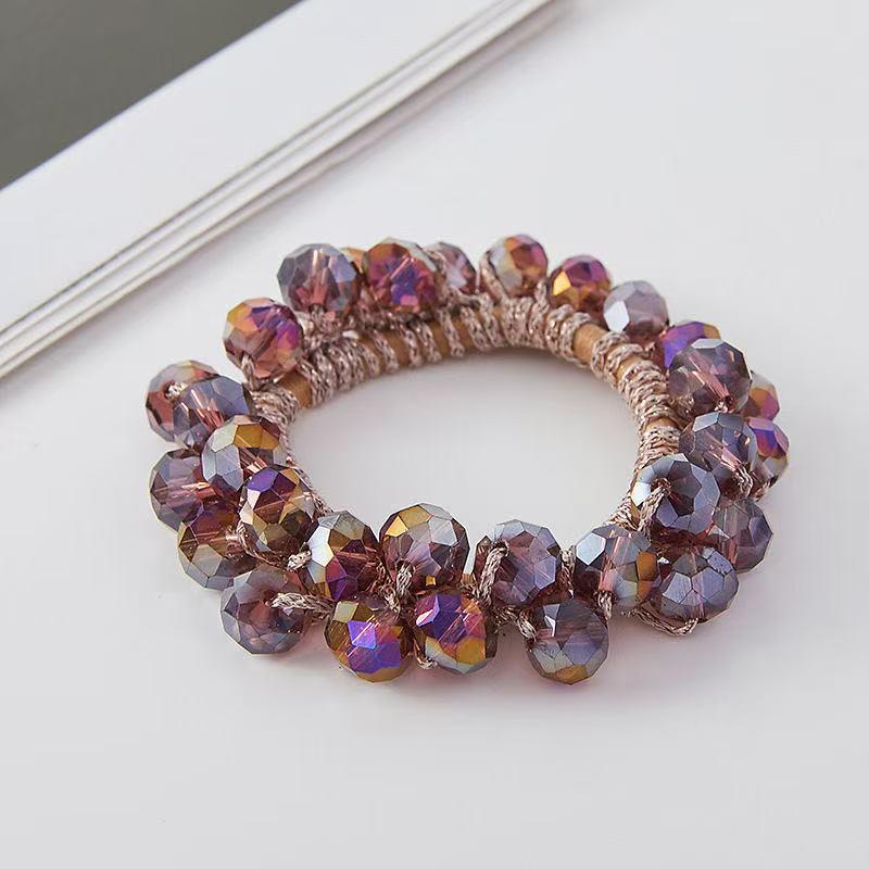 Shiny Crystal Woven Hair Band High Ponytail Elegant Hair Rope Rubber Band Chic Hair Ties Hair Accessoires Elastic Hair Bands