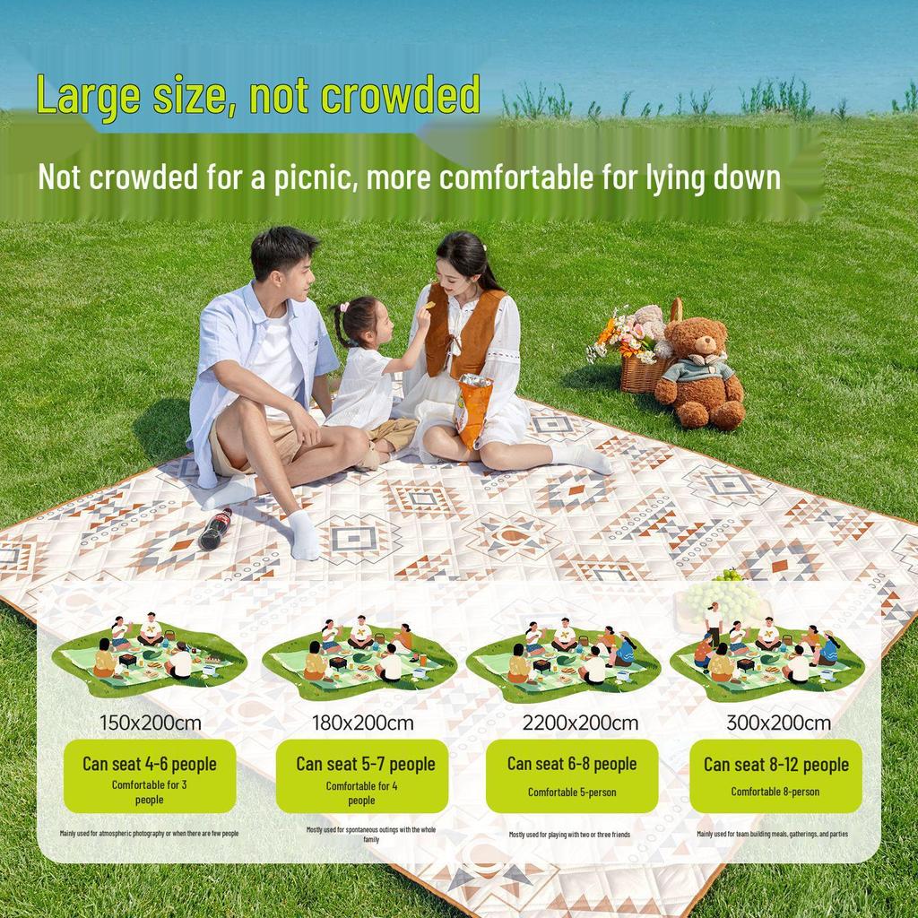 Waterproof Aluminum Foil Picnic Mat: Thick, Moisture-Proof, Foldable, Portable, Ideal for Camping and Outdoors