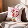 SStrawberry Cartoon SShortcake Girl   Pillow Case Pattern Printed Pillowcase For Living Room Sofa Cushion Cover