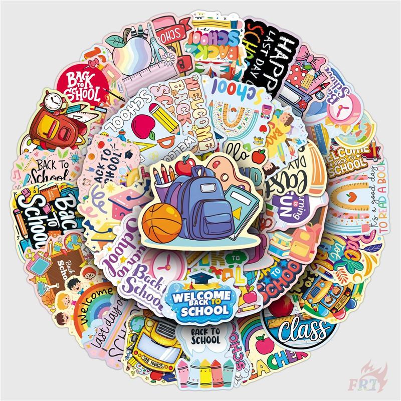 50Pcs/Set Back To School Stickers DIY Fashion Waterproof Doodle Decals Stickers