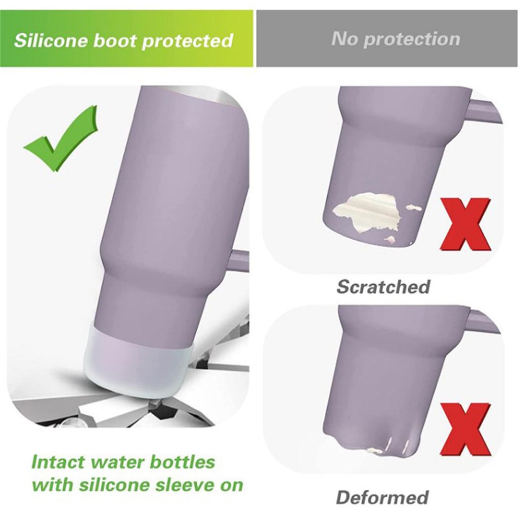 4 Pieces Silicone Boot Sleeve Protective Silicone Covers for Water Bottle Bottom