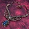 Labradorite Gemstone Necklace Adjustable Necklace Copper Wire Wrapped Rainbow Moonstone Jewelry