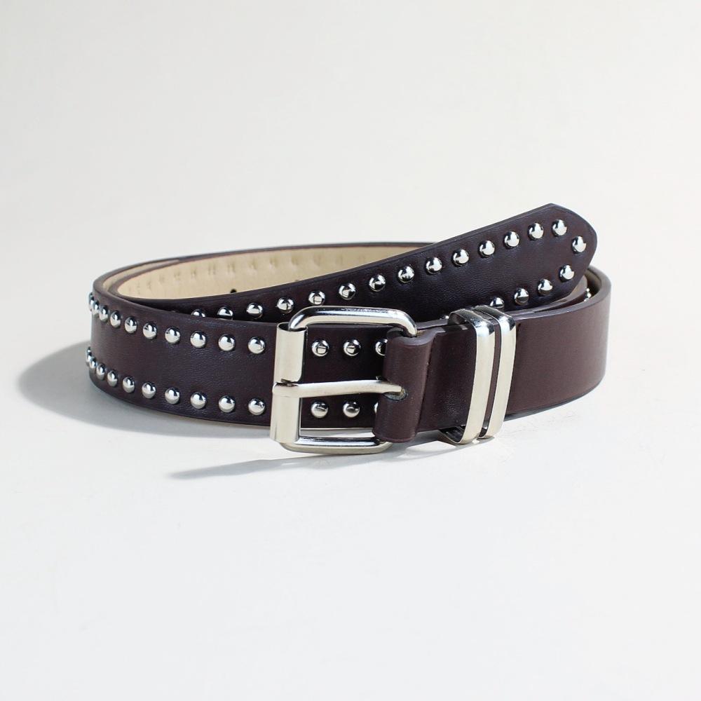 

Панк Стиль Клепки Пряжка-Штырь PU Ремень Унисекс Высококлассный Хип-Хоп Металлический Ремень 102cm long