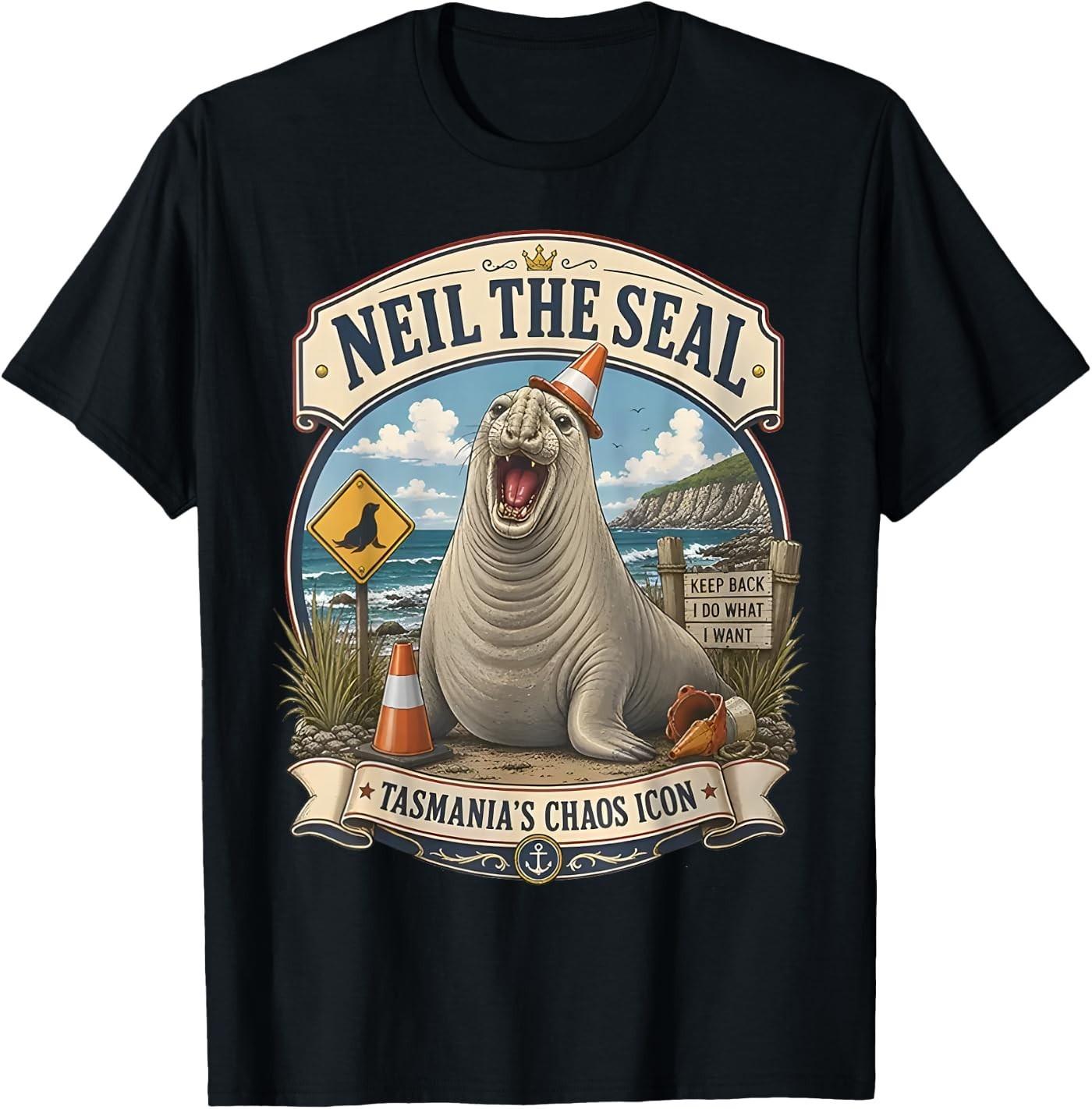 Neil the Seal Graphic T-Shirt L
