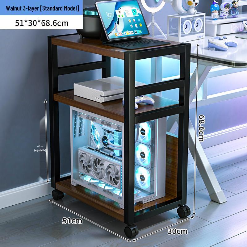 E-sports Room Computer Bracket: Movable Desktop Case Stand & Floor-standing Storage