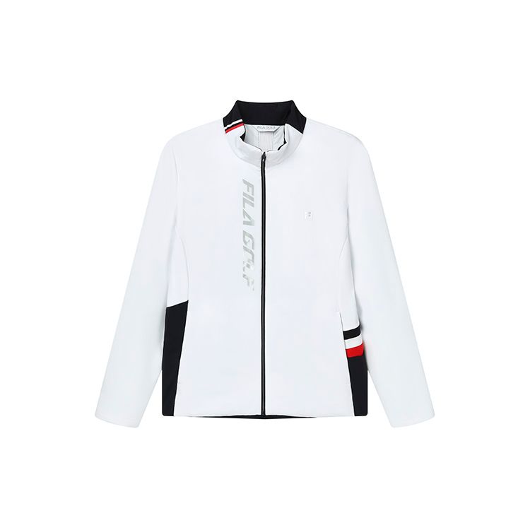 Fila Athletics Logo Printed Sports Stand Collar Cotton Jacket Men Jacket Jade-White A11M215903F-WT