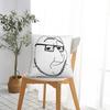 Smug Soyjak Meme Pillowcase Polyester Cushion Cover Decor Smiling Wojak Pillow Case Cover Living Room 40X40Cm