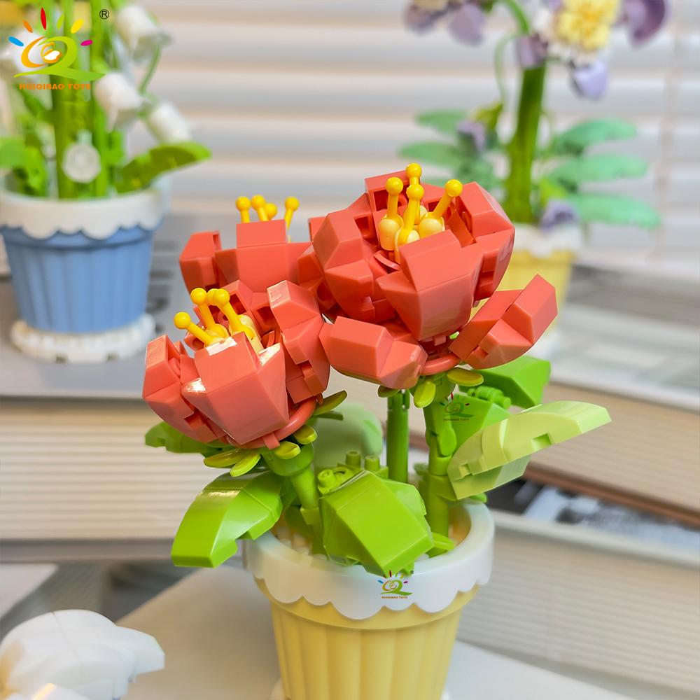 MOC Eternal Bouquet Micro Construction Blocks Flower Model DIY Home Desk Plant Decoration Assemble Block Toy Designed For Children