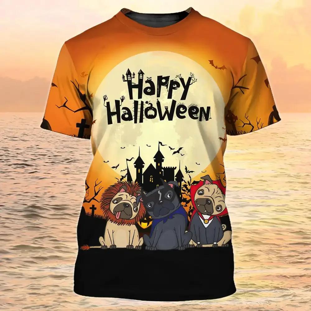 SHUNAICHI Christmas Children s T-Shirt Halloween 3D Print Summer Short Sleeve Casual Loose Pullover Kids Top Outdoor Lightweight Children s Clothing S