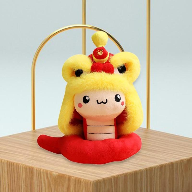 Snake Stuffed Animal Chinese New Year Snake Plush Toy, Collection Statue Kids Plush Snake Toy Snake Doll Toy for Office Dorm, 40cm red