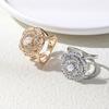 Scarf Ring Clip for Women Rhinestone Floral Belt Scarf Buckle Faux Pearl