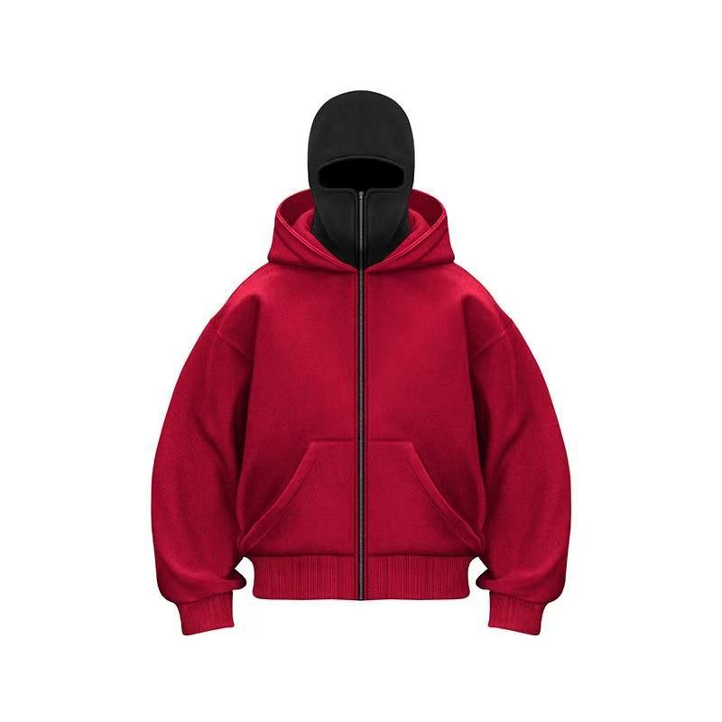 New Zip-Up Hooded Sweatshirt Jacket with Dual Hoods Autumn/Winter Sweatshirt Jacket