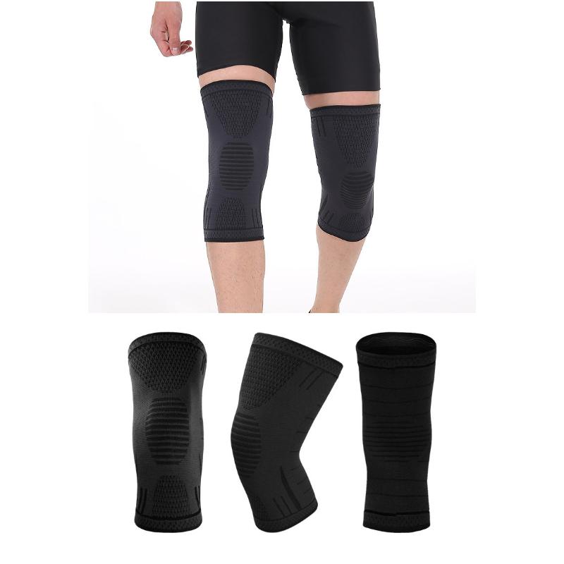 2PCS Silicone Anti-slip Sports Knee Pads Basketball Running Fitness 3D Support Outdoor Mountaineering Cycling Protection