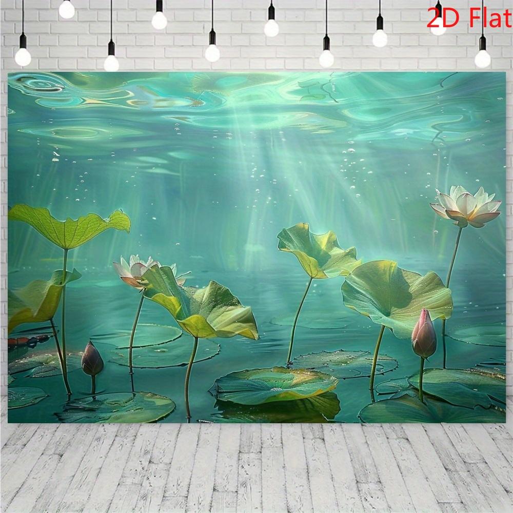 2D Plane 1 Piece of Lotus Photography Background Banner Suitable for Birthdays Weddings Graduation Ceremonies