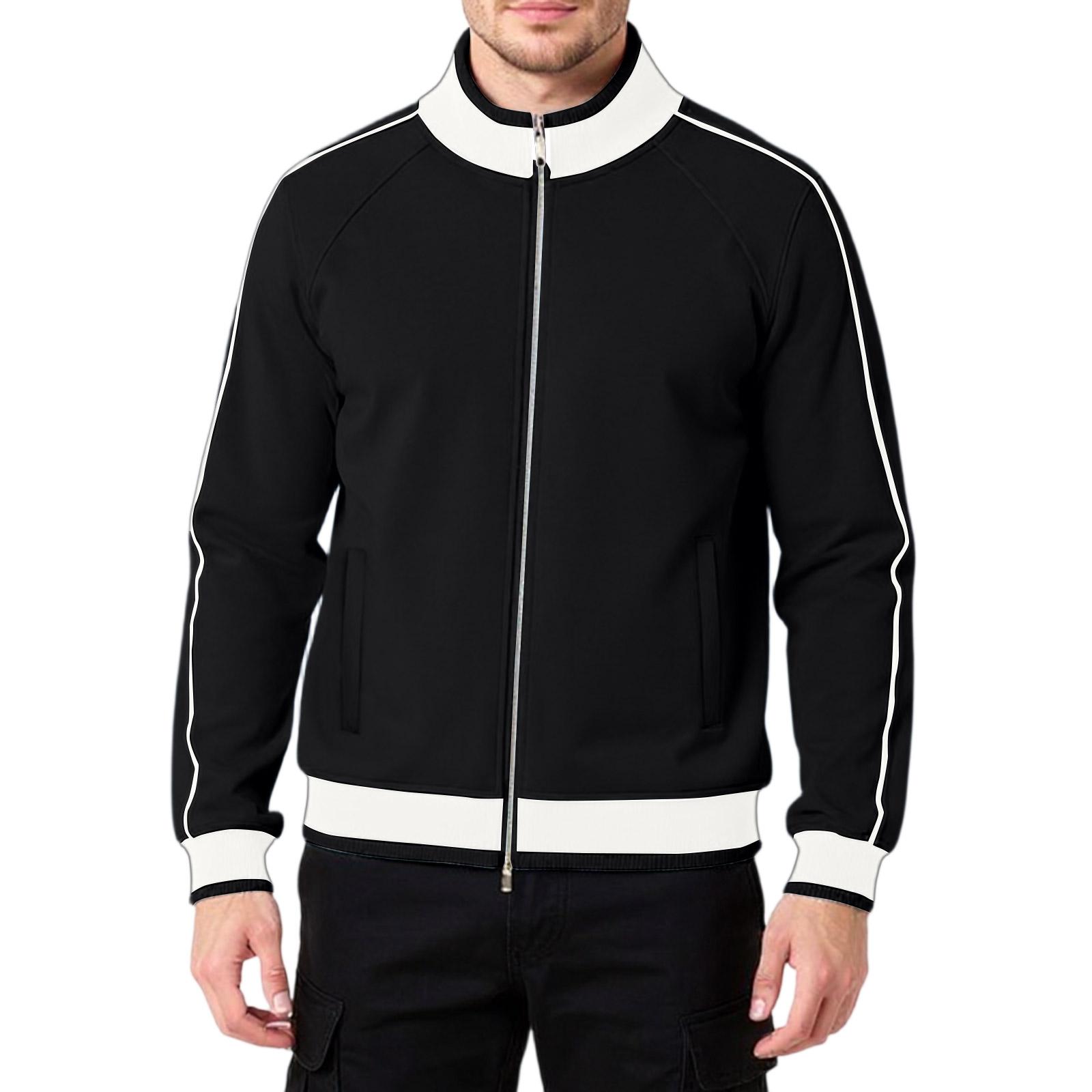 

Men s Women s Shoulder Insertion Standing Collar Zipper Cardigan Leisure Hoodie Coat L