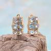 Natürlicher Himmelblauer Topas Ring Ohrringe Set 925er Sterlingsilber November Geburtsstein Feinschmuck für Damen Jubiläumsparty Geschenk