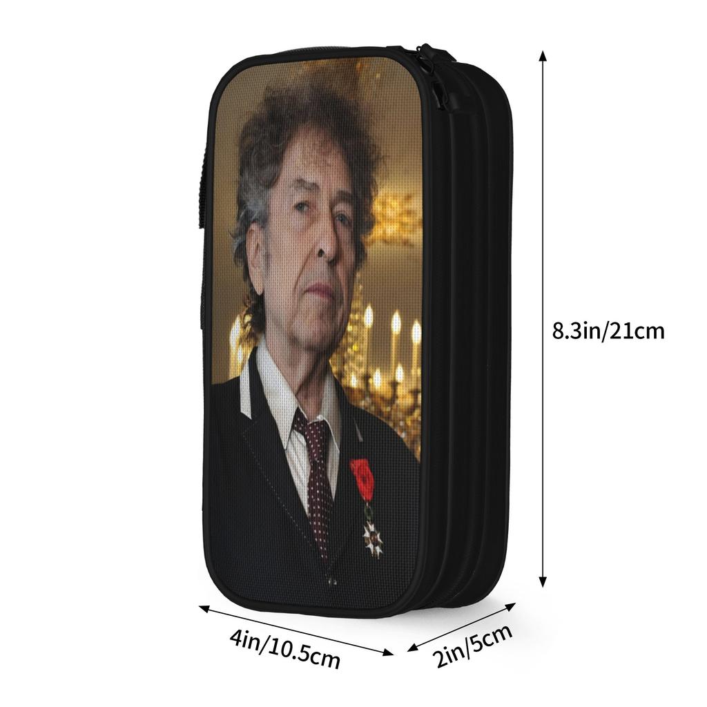 Bob Dylan Singer Pen Box Double Layer Large Capacity Office Supplies Pen Case Birthday Gift