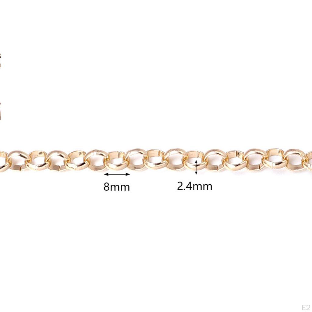 15 Feet 8mm Wide Aluminum Chains with Round Links Accessories for Jewelry Making And DIY,