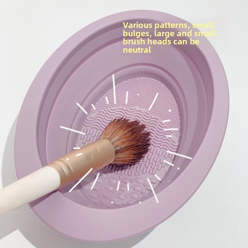Silicone Washing Bowl Make up Brush Cleaning Box Folding Powder Puff
