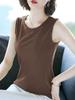 Women's Korean Style Versatile Round Neck Camisole - Sleeveless Spring/Summer Top
