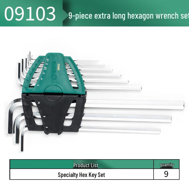 SATA 9-Piece Extra Long Hex Wrench Set