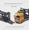 Alloy Double-Decker Semi-Trailer Pull-Back Toy Truck with Flatbed Trailer
