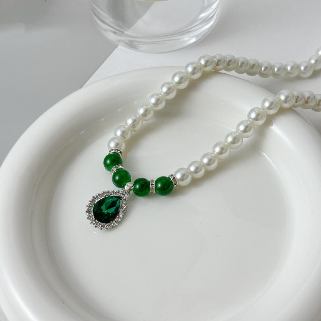 Imitation Pearl Necklace Bracelet Set Pearl Belt Pendant Necklace Three-piece Set for Mom Gift Pearl Set Gift