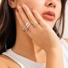 Eye Catching Gold/Silver Tone Rings Set Unique Bendable Rings Jewelry Set Liquid Lava Shaped Rings for Fashion Lovers