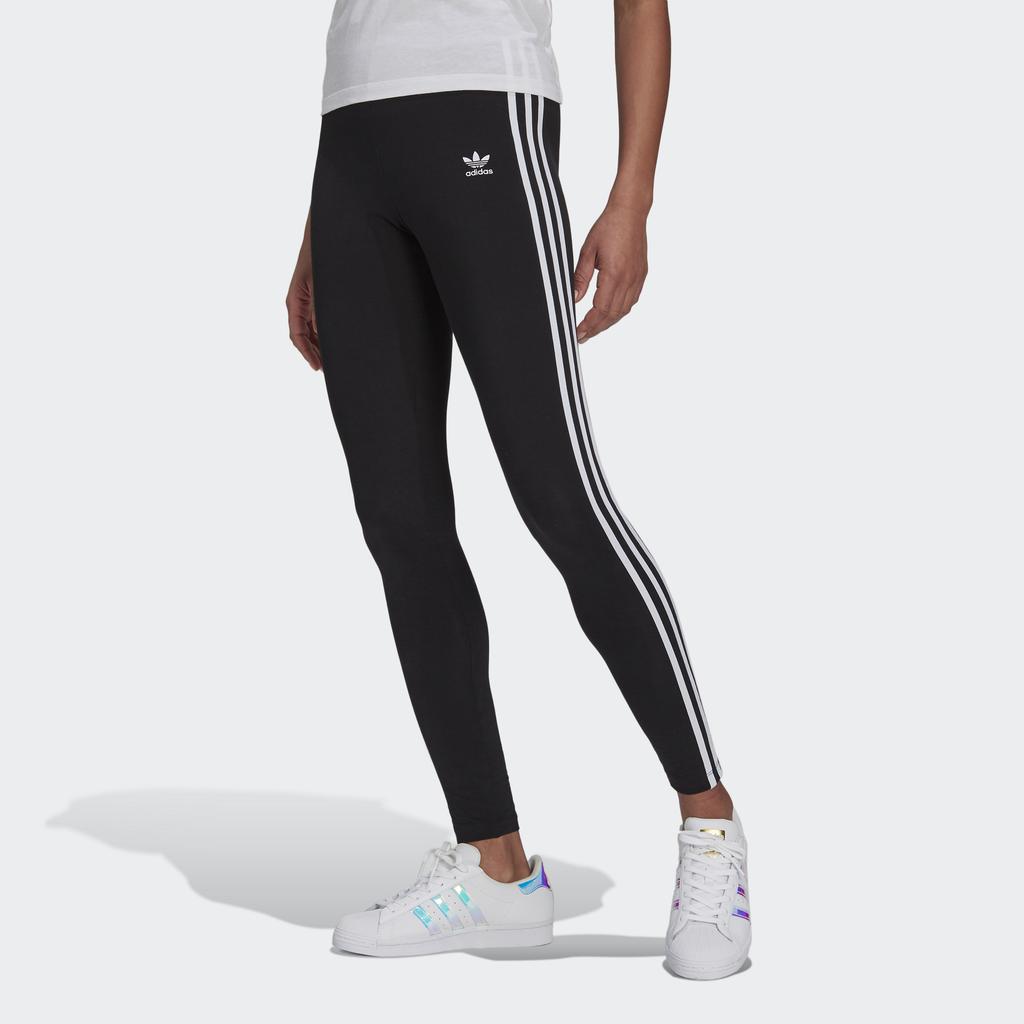 Adidas Originals 3 Stripes Tight Casual Butt-Lifting Side Stripe Leggings Women Leggings Black H09426