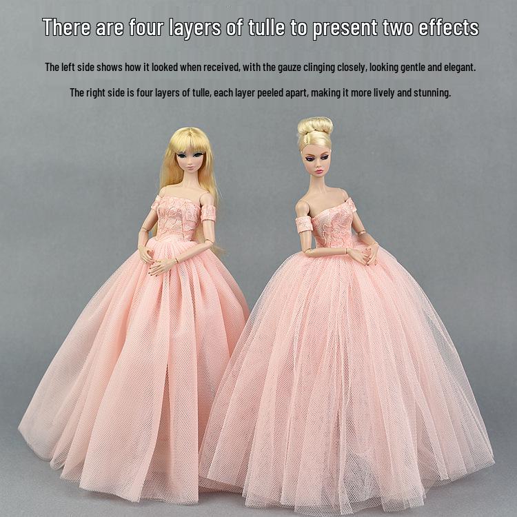 30CM Ankleidepuppe - Supermodel FR2 Stil mit bauschigem Feenprinzessin Hochzeitskleid