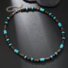 Black Agate Ethnic Style Necklace Male Surfer Man Gift Tibetan Beaded Necklace Retro Necklace