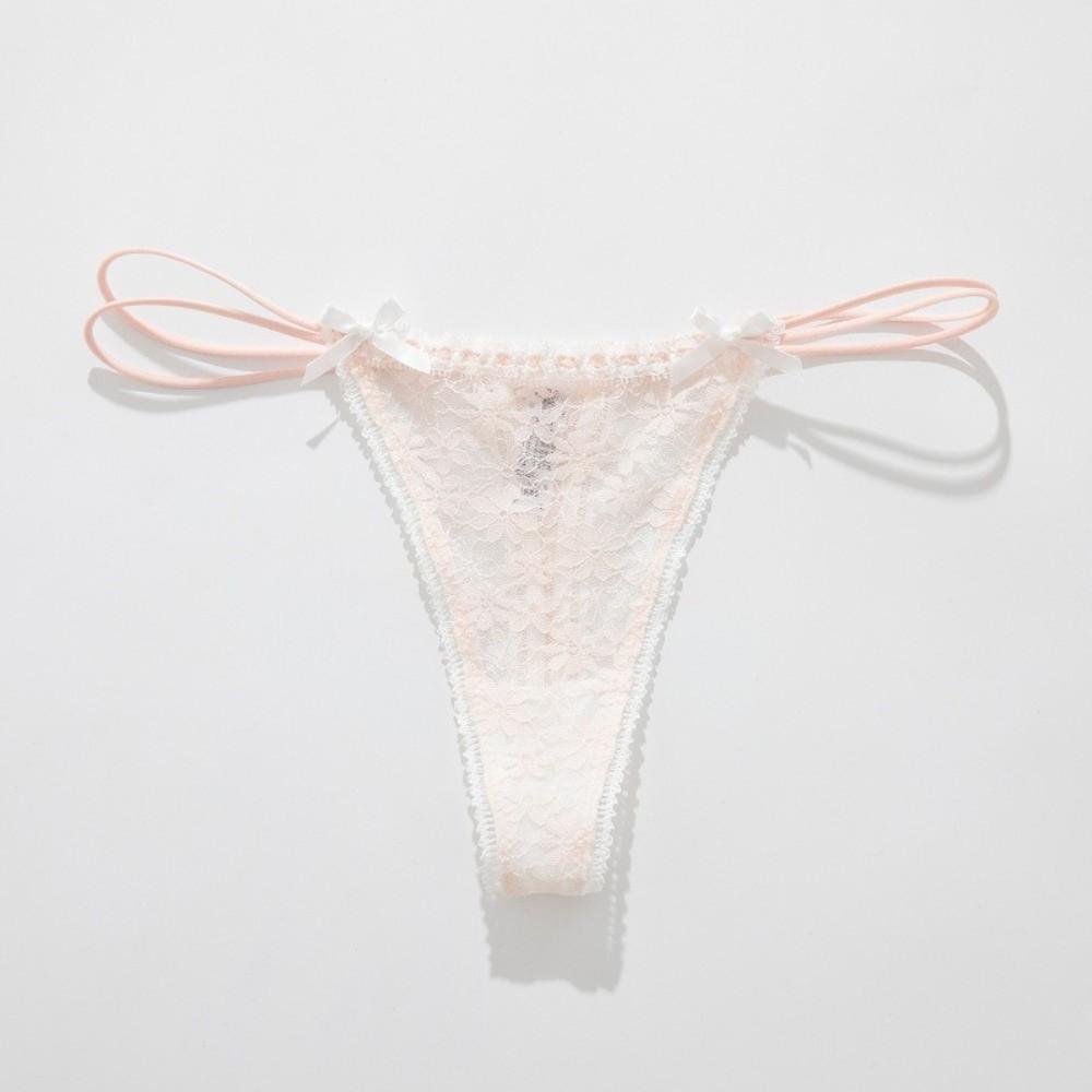 Transparent Underwear for Women Bow Panties Mesh Lace Briefs Lingerie Flower Lace Thong  Girl