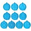 1/10 X DIY Silicone Pendant Mold Xmas Tree Candle Pattern Round Epoxy Mold Xmas