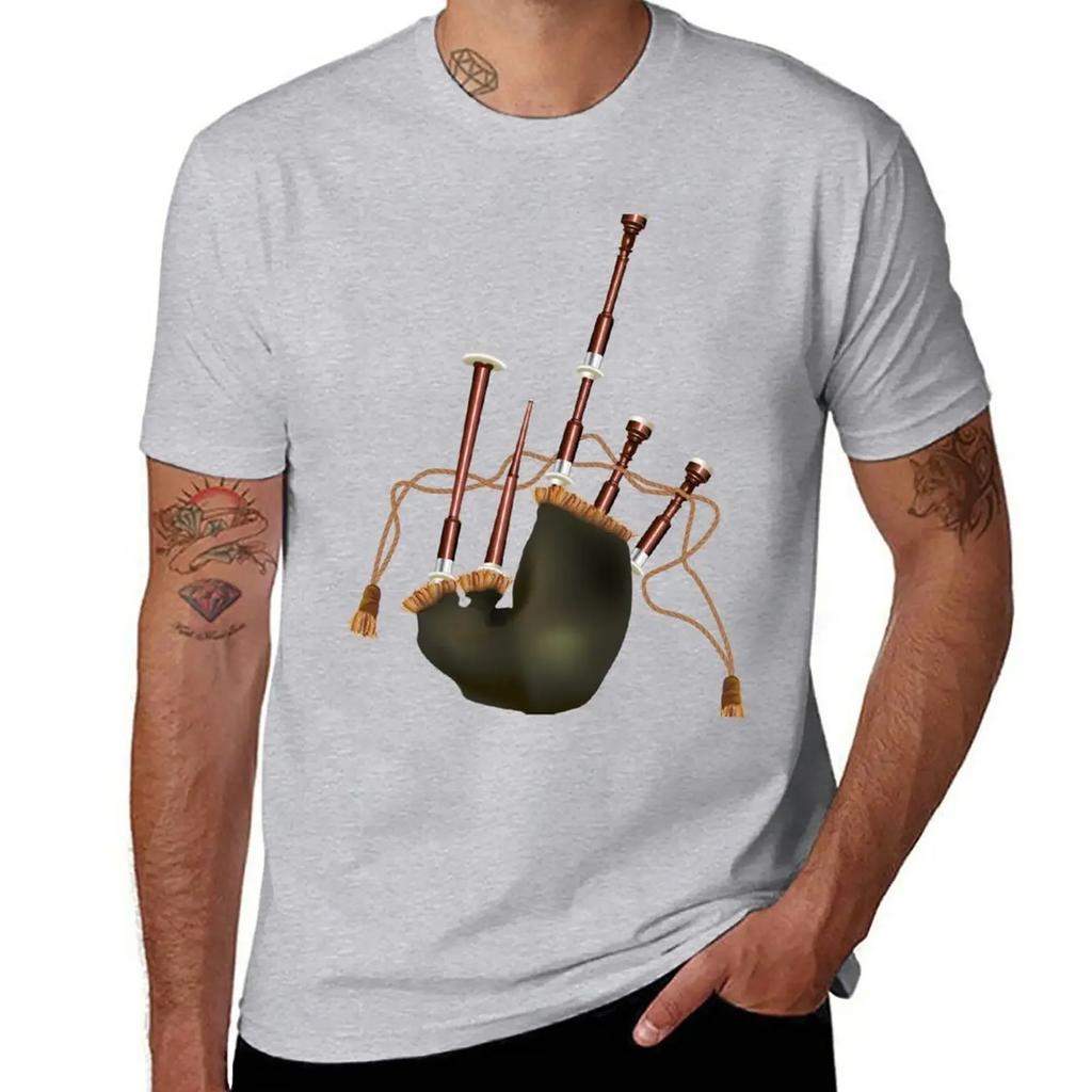 The Bagpipe T-Shirt for a Boy Aesthetic Clothes Men's Cotton T-shirt
