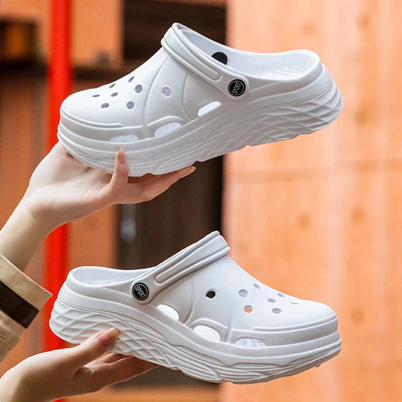 Fashion Fashion Platform Sandals for Women Thick Sole Non Slip Beach Sandals Woman Summer 2025 Lightweight Wedge EVA Clogs Garden Shoes