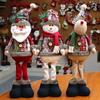 Christmas Doll Decorations, Plush Santa Claus, Snowman, and Reindeer Dolls Ornament Long Legs Table & Fireplace Decor