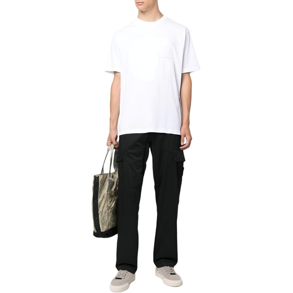 STONE ISLAND FW22 Solid Color Loose Fit Crew Neck Short Sleeve T-Shirt Men Tops White 771521559-V0001