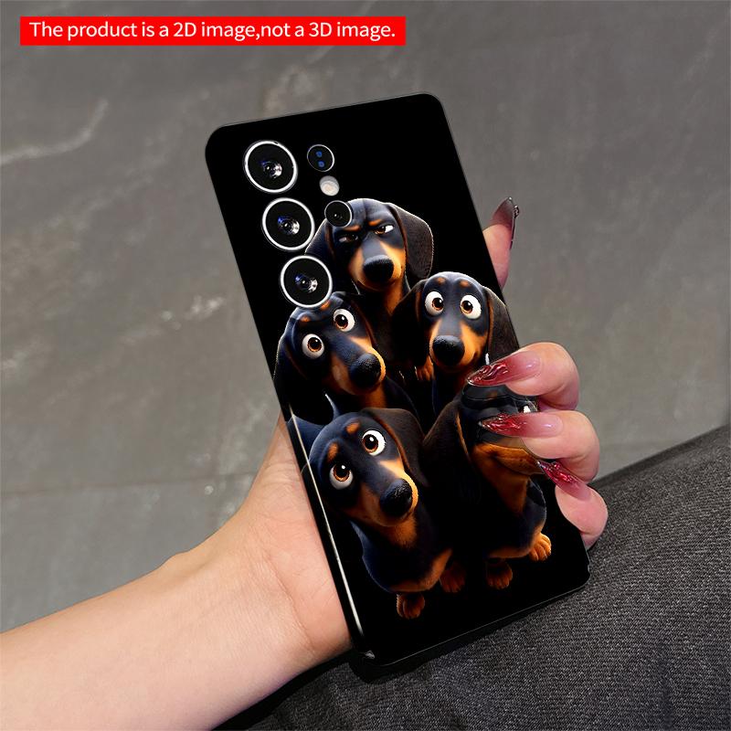 2DFlat Samsung phone case Five Dachshunds Group Portrait Phone Case Applicable to Galaxy S23 S24 S25ULTRA S26 A12 A14 A15 A16 A54 A55