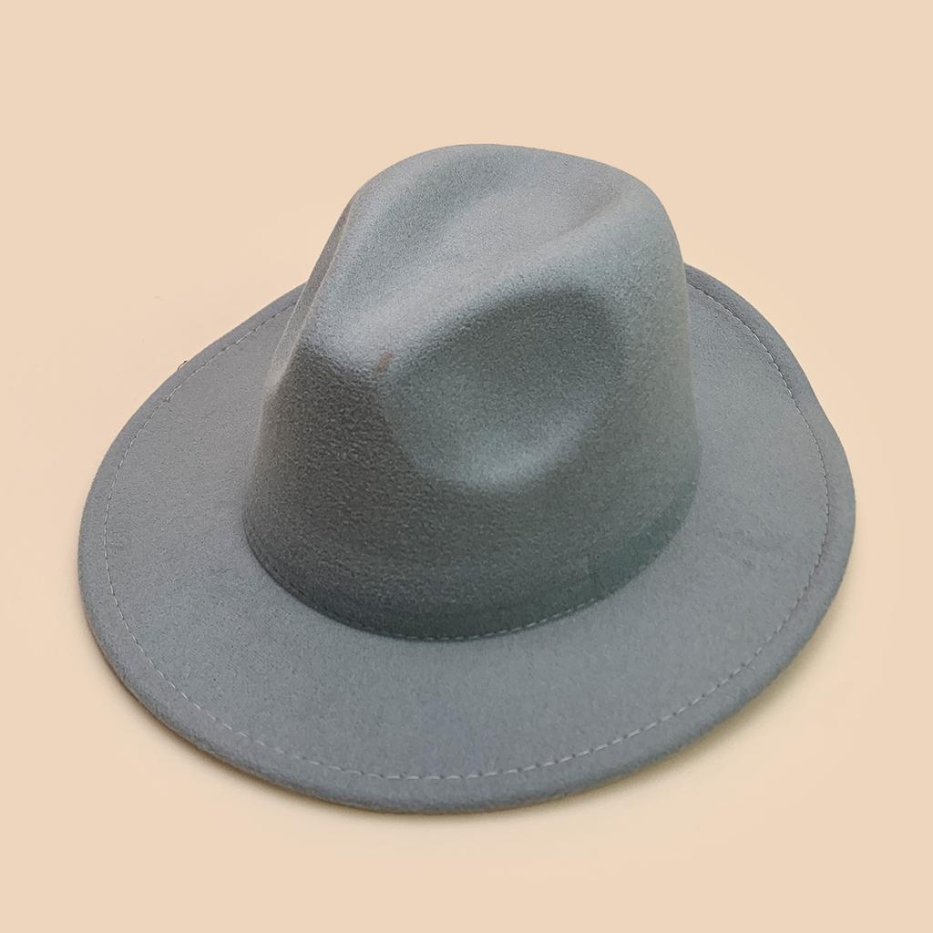 British Retro Gentleman Solid Color Cowboy Hat Men'S And Women'S Sunshade Flat Brim Foreign Style Casual Jazz Hat