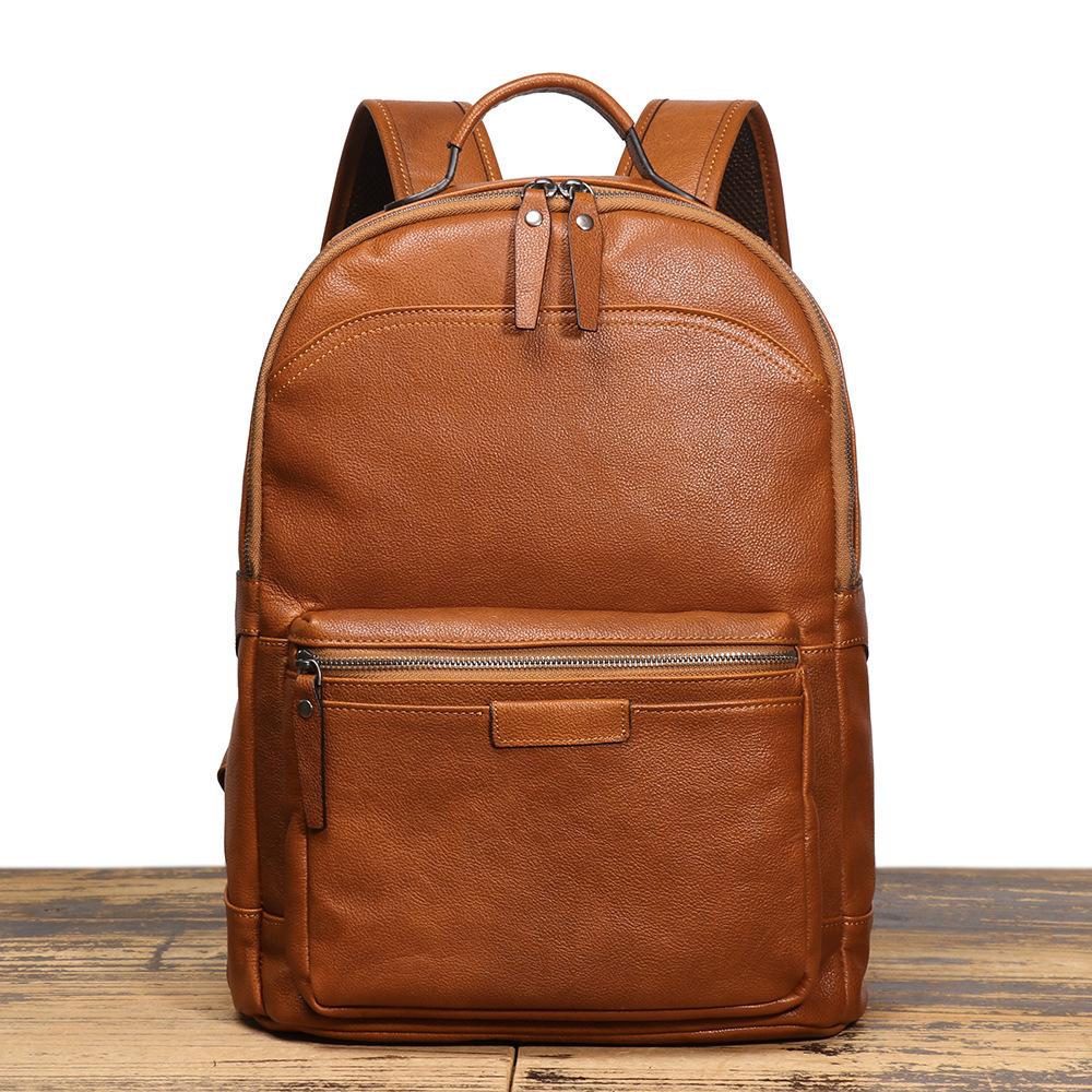 Retro Leather Men S Bag First Layer Cowhide Leisure Travel Backpack Vegetable Tanned Leather Business Travel Computer Backpack