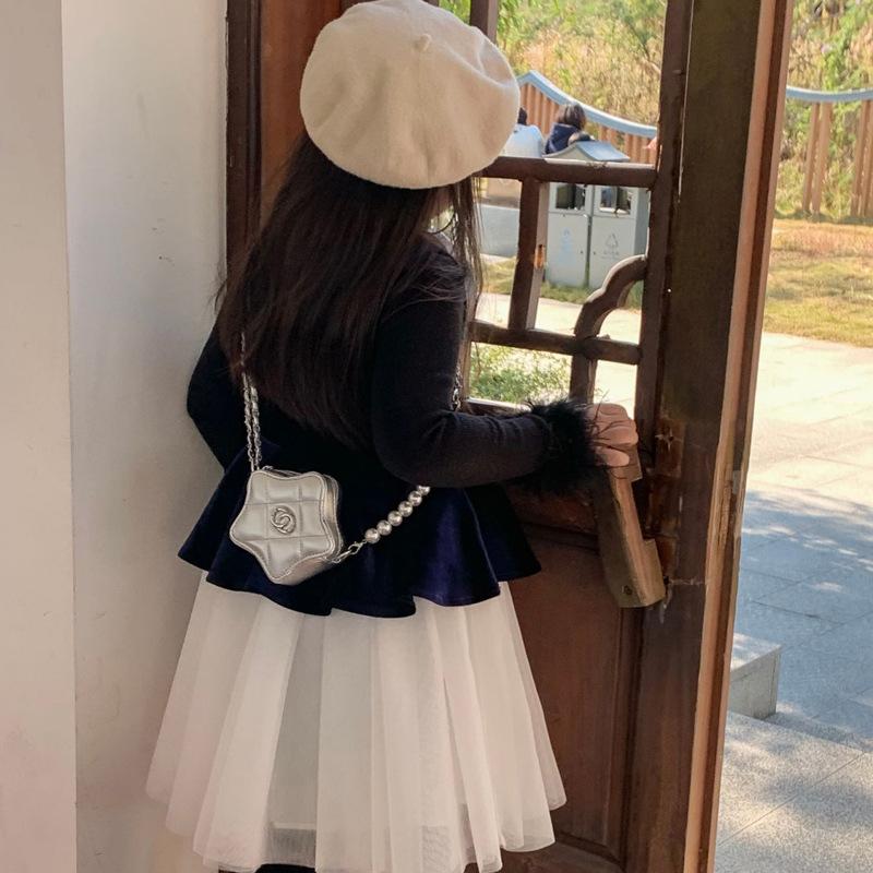 Fashion Chain Girls and Boys' Star-shaped Single-shoulder Bag with Pearl Handles