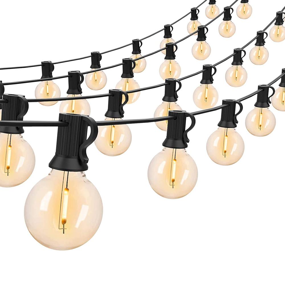 7.6m 15m 30m LED String Lights 50 LEDs E12 G40 Bulbs Waterproof Outdoor Garden Light Garland for Wedding Decoration