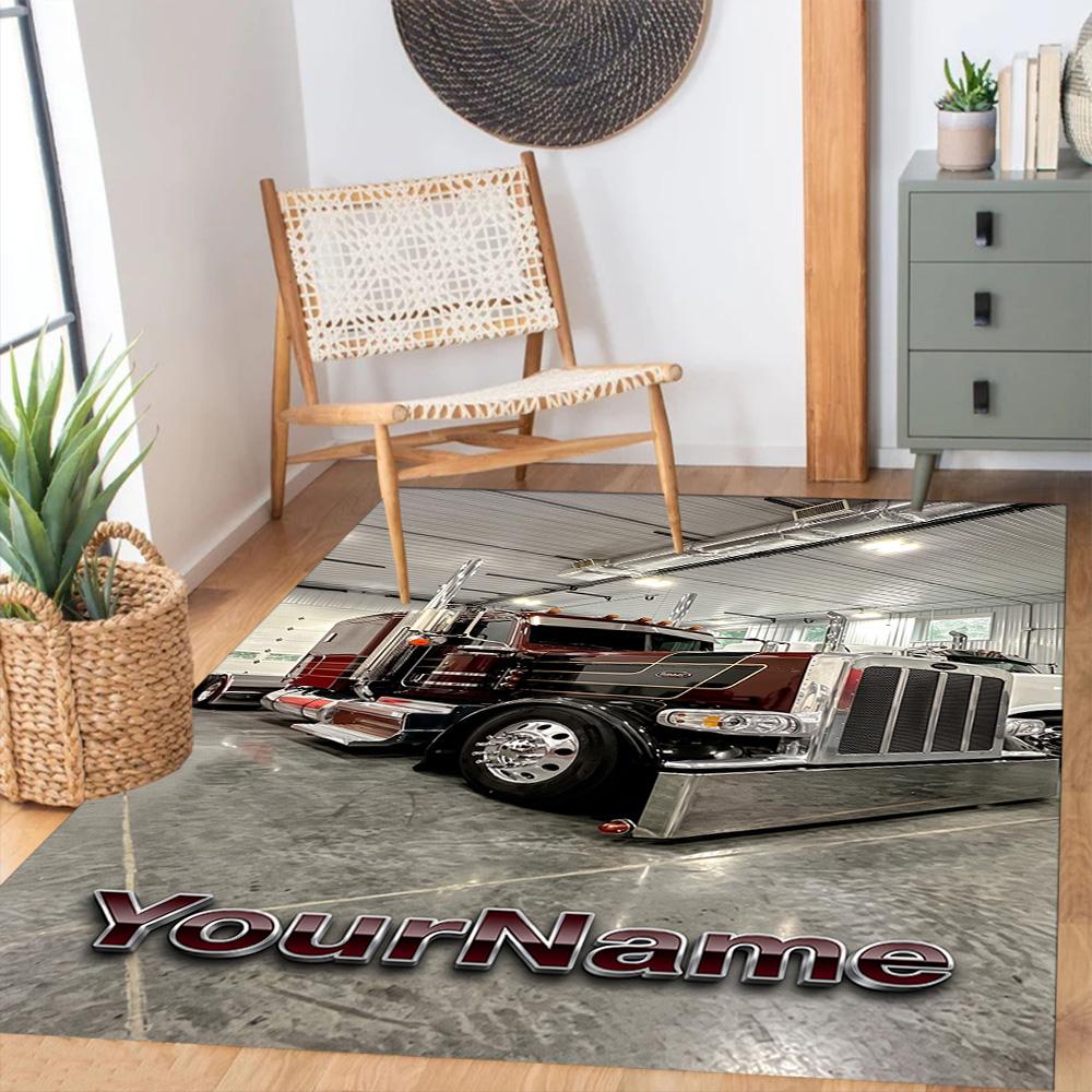 Kw Heavy Trucks Personalized Name Floor Rug Office Rug Suitable for Living Rooms Foyer Outdoor Hallway Anti-slip Rug Anime Office Decor