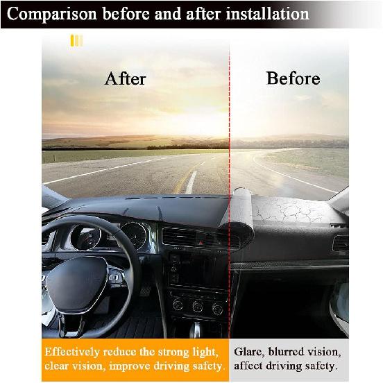 Rifoda Armaturenbrettabdeckung Matte Passend für Jeep Grand Cherokee 2011-2021 Leder Material Rutschfester Armaturenbrettschutz Sonnenschutz Blendfreies Abdeckpolster Rote Nähte