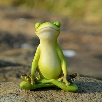 1 Pc Lovely Resin Frog Ornament Garden Flower Bonsai Animal Simulated Micro Landscape Decoration Window Sills Bonsai Ornament