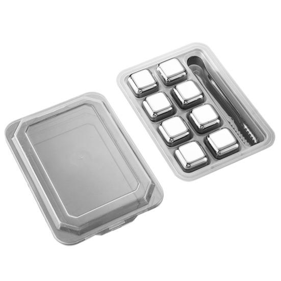 Pietre de Whiskey din Oțel Inoxidabil Răcitoare Reutilizabile pentru Băuturi Ne diluante și Sigure pentru Mașina de Spălat Vase Cuburi de Gheață Metalice pentru Whiskey Răcitor de Vin Ustensilă de Bar