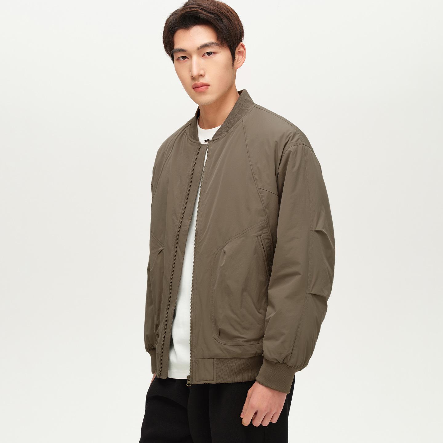

WOOG2005 Men s Winter Baseball Collar Jacket - Thickened Imitation Silk Cotton, Warm and Windproof. M