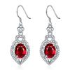 Red Gemstone Exquisite Earrings With Beautiful Design Statement Jewelry Women For