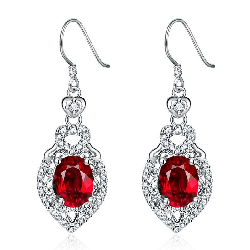 

Изысканные серьги с красным драгоценным камнем, с красивым дизайном, эффектные украшения для женщин StyleB